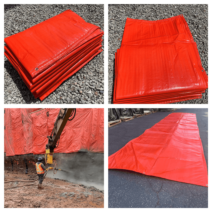 Poly insulated tarpaulin for construction
